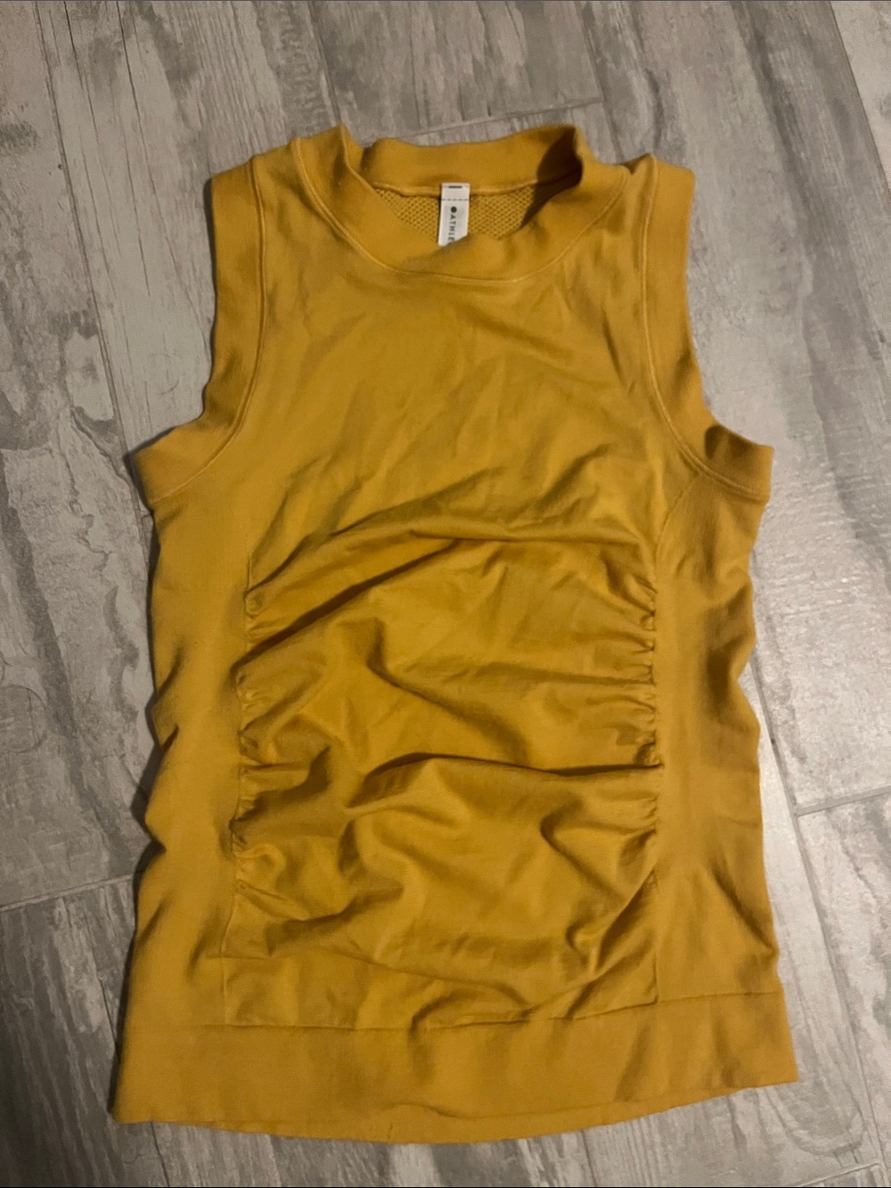 Athleta Women's Sleeveless Ruched Front Tank Top - Mustard